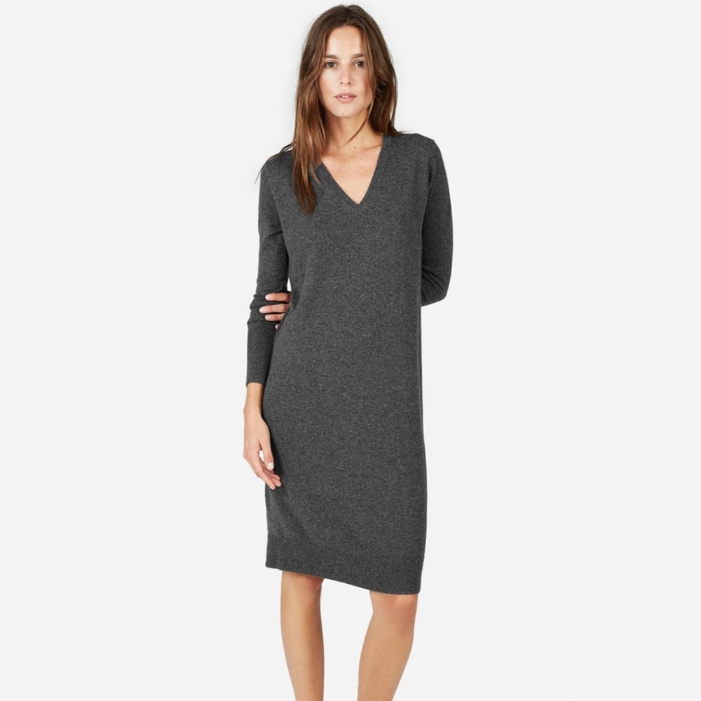Everlane cashmere V-neck sweater dress XS